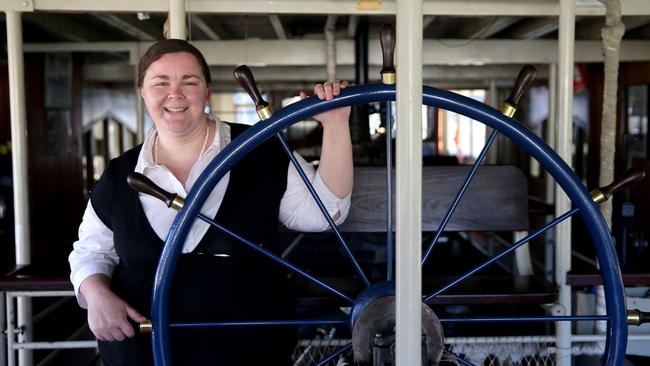 Beth Connor is a fourth-generation paddlesteamer worker and one of only two female skippers on the Murray River. PICTURE: ANDY ROGERS