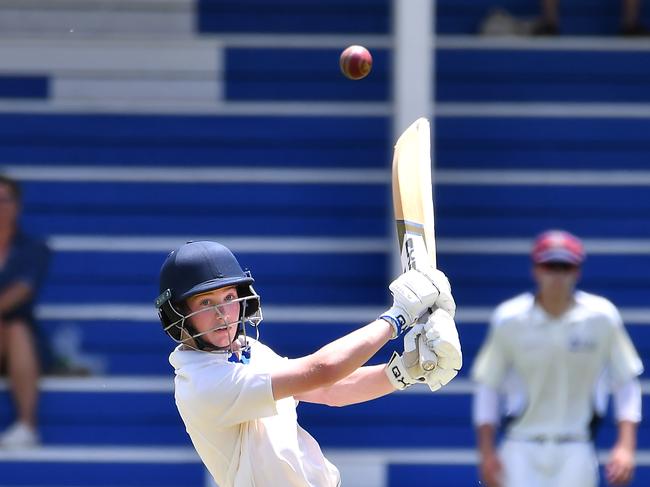 Nudgee batsman Kane NeilsonGPS First XI match between Nudgee College and The Southport School.Saturday January 29, 2022. Picture, John Gass