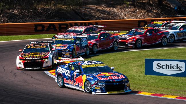 Broc Feeney’s Red Bull leading the first race of Darwin’s Triple Crown (Photo by Daniel Kalisz/Getty Images)