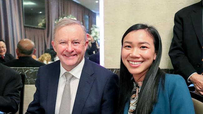 New PM Anthony Albanese with Western Sydney lawyer Tu Le. Picture: Facebook