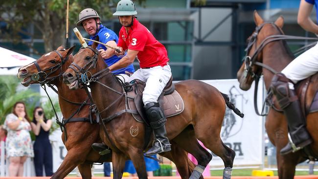 Action on the field at Polo in the City at Albert Park. Picture: Ian Currie