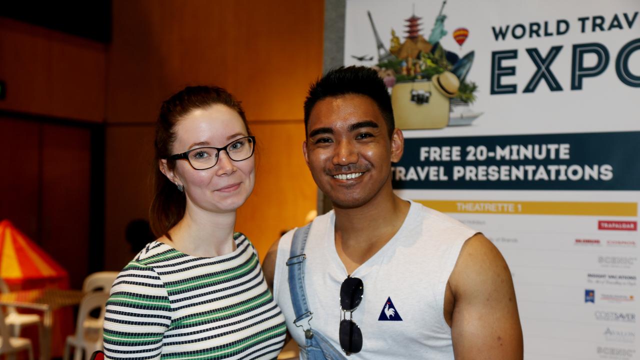 World Travel Expo returns to Cairns Convention Centre with lots of flight and cruise companies, hotels and attractions from around the world. Lauren Williams and Bayani Macaraeg. PICTURE: STEWART MCLEAN