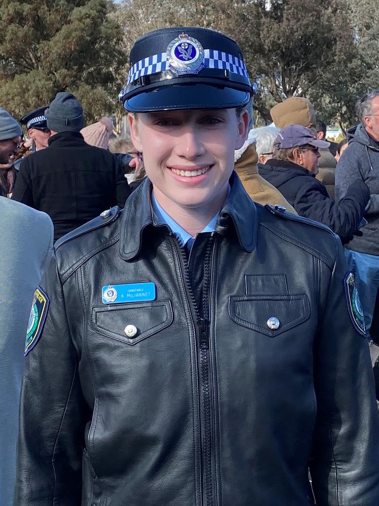 Probationary Constable Kiesha McJannet helped pull the woman from the water. Picture: NSW Police