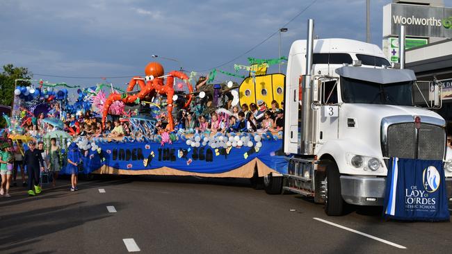 Ingham State Primary School. Photographs from the Maraka Festival Street Parade around the Ingham central business district on Saturday. In an ‘Under the Sea’-themed celebration of all things Hinchinbrook, school students, community organisations, emergency responders and contestants vying for the prized Queen and Princess titles paraded around Rotary Park in the centre of the town. Picture: Cameron Bates