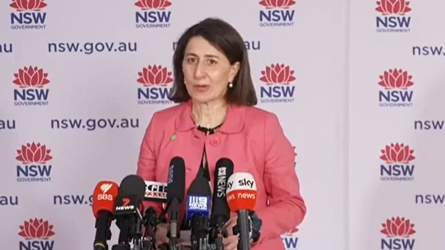 Gladys Berejiklian delivers Sunday’s Covid update in person.