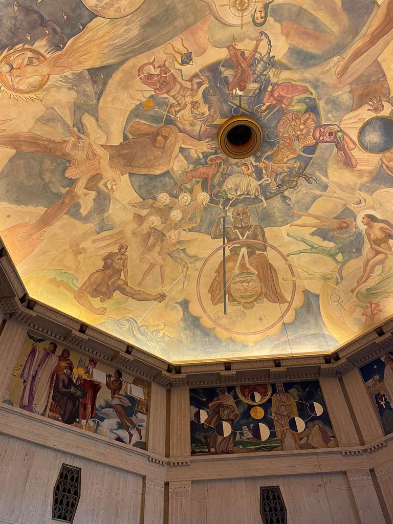 The ceiling inside Griffith Observatory. Picture: Natalie Brown/news.com.au