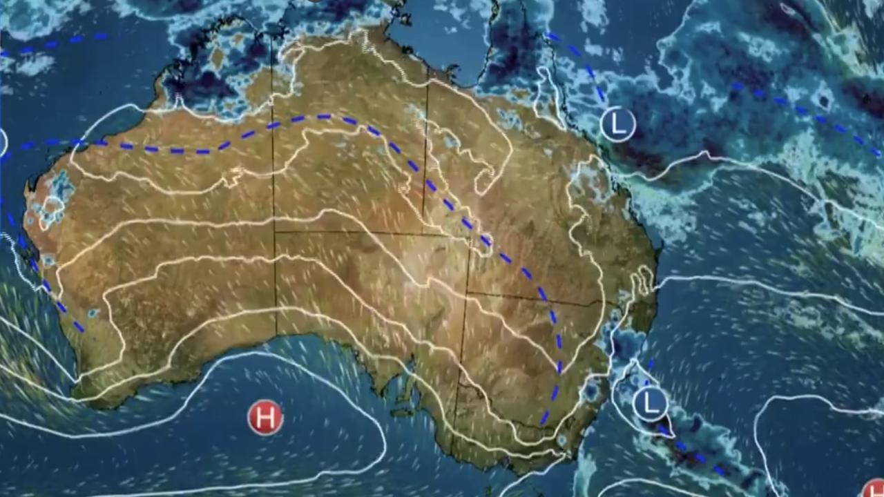 Rains forecast for NSW and a tropical low in the Top End. Picture: BOM