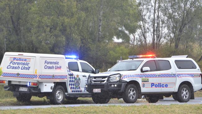 The northbound lane of the Bruce Highway is closed after a car rollover in the rain left a man encapsulated and with a broken arm.