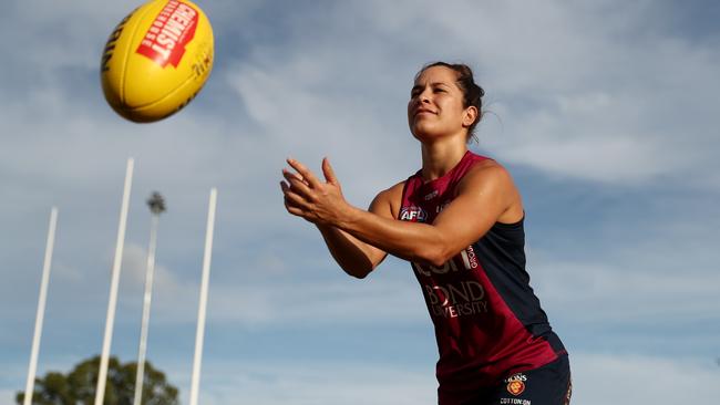 Ally Anderson in action at Brisbane Lions training.