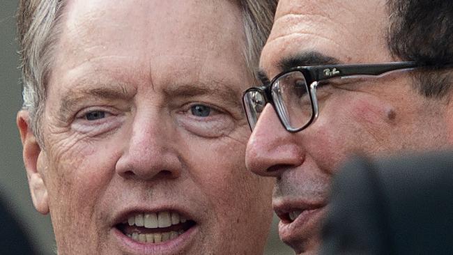 Differing views on China - Robert Lighthizer and Steven Mnuchin. Pic: AFP