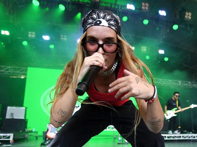 MELBOURNE, AUSTRALIA - DECEMBER 30: G Flip aka Georgia Flipo performs on stage during Falls Festival Melbourne at Sidney Myer Music Bowl on December 30, 2022 in Melbourne, Australia. (Photo by Morgan Hancock/Getty Images)