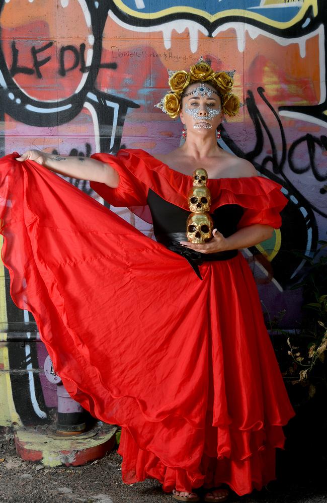 Global Dance Collective director Cara Griffin is set for this Saturday's Day of the Dead Fiesta at Otherwise. Picture: Evan Morgan