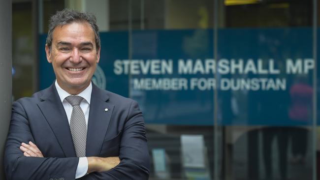 Former premier Steven Marshall outside his Norwood electorate office after a January 24 press conference, at which he announced he would quit state parliament. Picture: Roy VanDerVegt