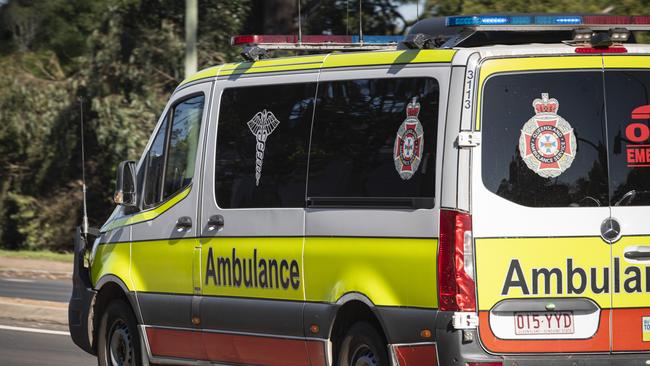 Emergency services including QAS were called to the Bruce Hwy at Bellenden Ker for a “serious” single-vehicle rollover. Picture: Kevin Farmer