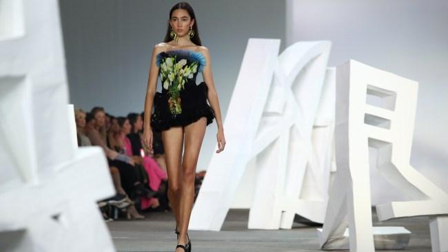 SYDNEY, AUSTRALIA - MAY 19: A model walks the runway in a design by Ruby Pedder during the Next Gen runway show during Afterpay Australian Fashion Week 2023 at Carriageworks on May 19, 2023 in Sydney, Australia. (Photo by Jason McCawley/Getty Images for AAFW)