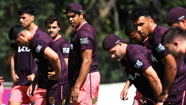 Selwyn Cobbo during Brisbane Broncos training from Red Hill. Picture: Zak Simmonds