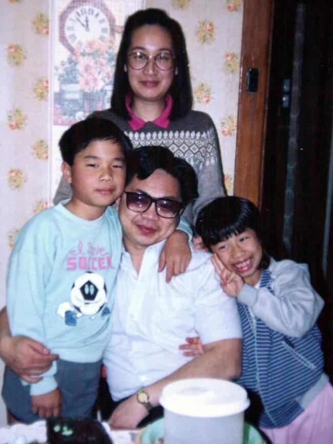 A young Sef Gonzales with his parents and sister Clodine. Picture: Supplied