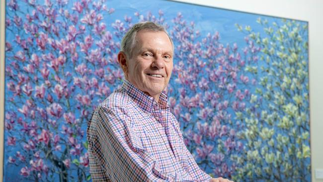 Philip Bacon at his Fortitude Valley art gallery, which marks its 50th anniversary next month. Picture: Richard Walker