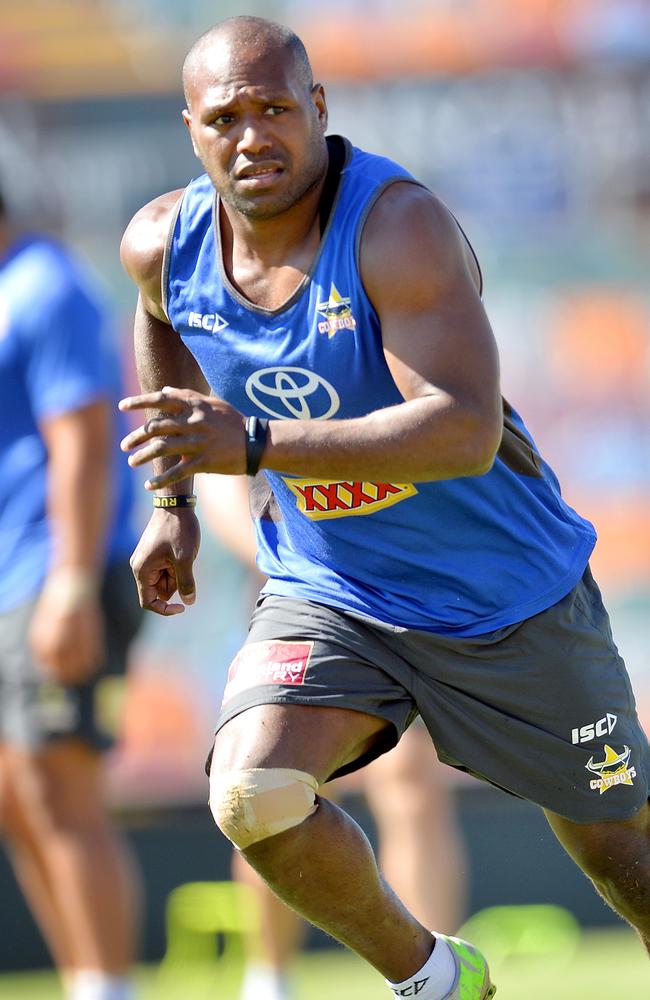 Cowboys Robert Lui during a training session.