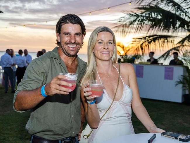 Scott Roughley and Laura Pace at the 2025 Hospitality NT Aristocrat Technologies Awards for Excellence, Darwin Ski Club. Picture: Pema Tamang Pakhrin