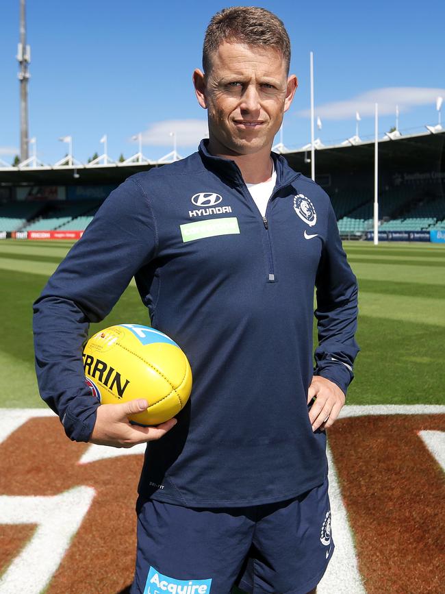 ...Before he became Carlton coach. Picture: Luke Bowden