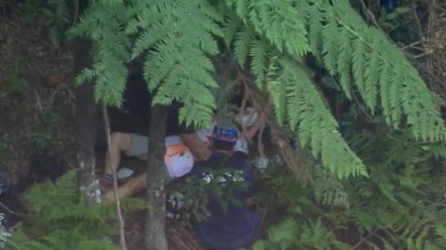 Police and air ambulance undertook a major rescue operation. Picture: 7 News