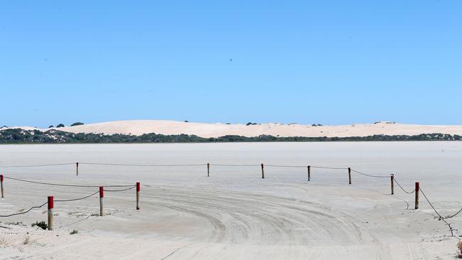 A 4WD track near where two women were allegedly kidnapped and assaulted near Tea Tree Point, in the Coorong National Park. Pic: Calum Robertson