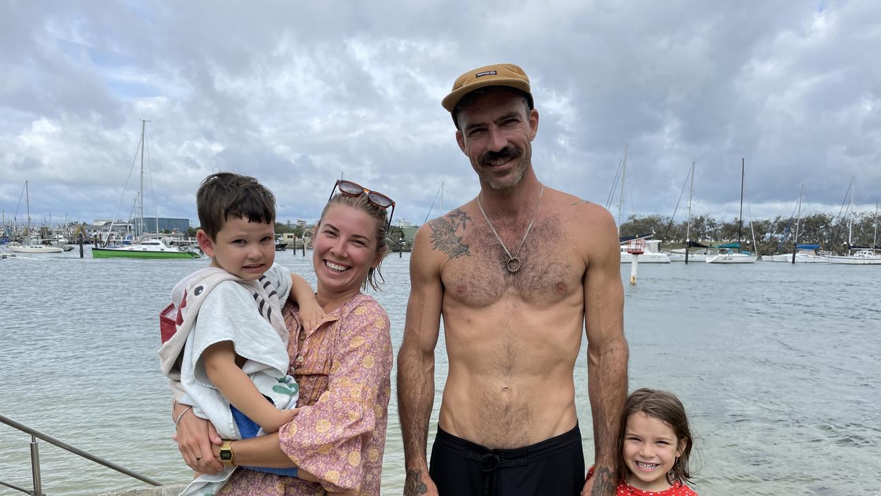 Luca, Kate Gregg, Pete Gregg, and Nika celebrating Christmas at La Balsa Park.