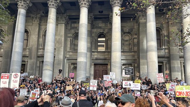 One of several rallies to save the Crown and Anchor Hotel, after its future was thrown in the balance by a development proposal. Picture: Natalie Vikhrov