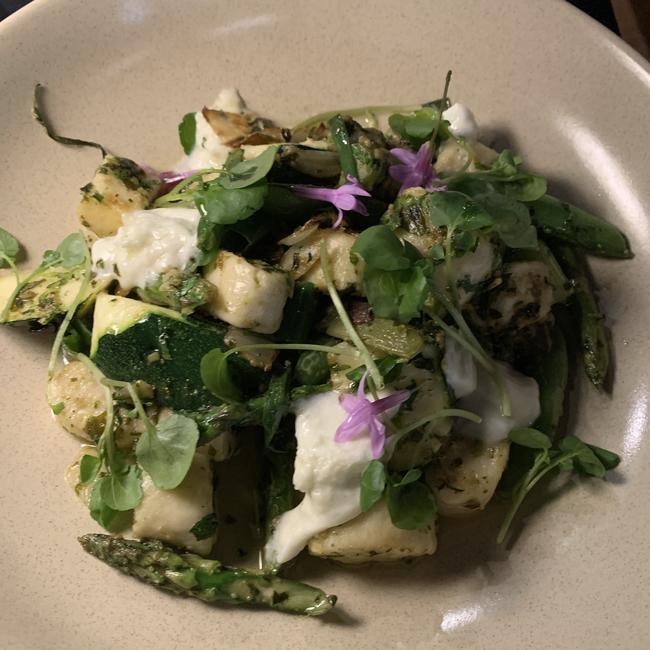 Ricotta gnocchi with spring vegetables