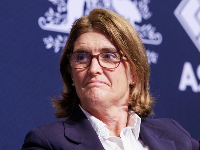 21/11/2023 RBA governor Michele Bullock during a panel on the State of Economy during the ASIC annual forum at the Sofitel in Melbourne. Aaron Francis / The Australian