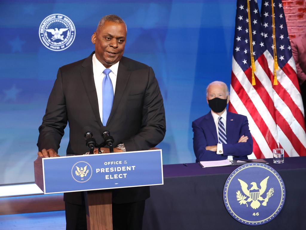 US Army General Lloyd Austin after being formally nominated to be Secretary of the Department of Defence. Picture: AFP