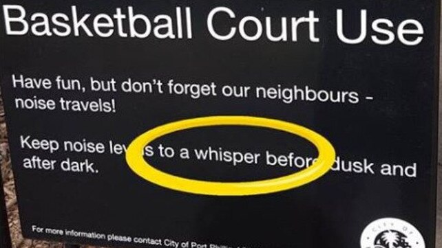 Port Phillip Council erected signs urging children to whisper “before dusk and after dark”.