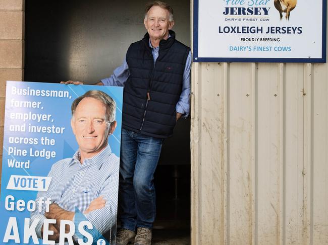 Dairy farmer Geoff Akers is running in the Pine Lodge Ward. Picture: Zoe Phillips