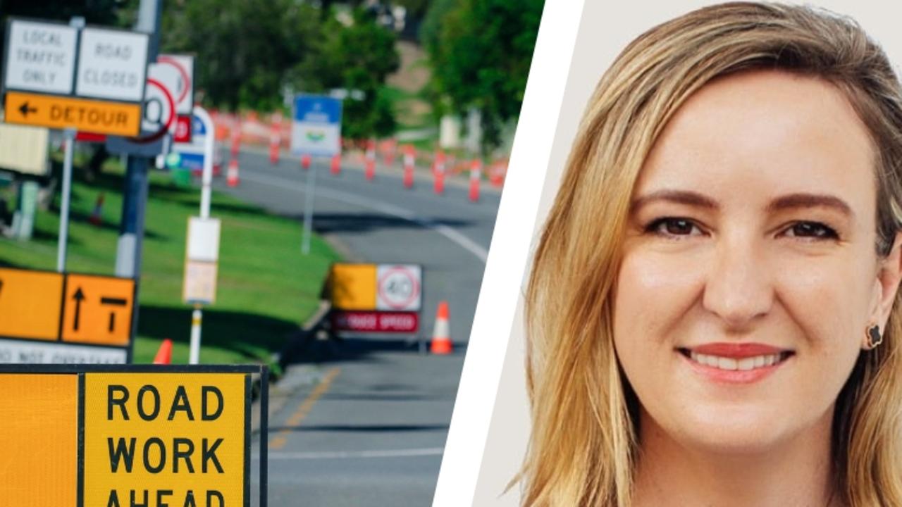 Southport city councillor Brooke Patterson (pictured right) updating residents on Cotlew Street roadworks at Ashmore.