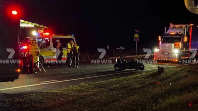 Rachael Loveland said the first she was aware of the tragedy was when one of her daughters told her there had been a crash between a truck and bike at the town. Picture: Channel 7