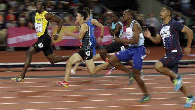 Bolt made up the ground on the field in the back end of the race ...