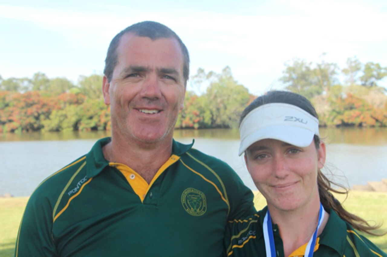 Chris Fairleigh and Anna pictures at a rowing competition. Chris says he and his daughter shared a bond for sport.