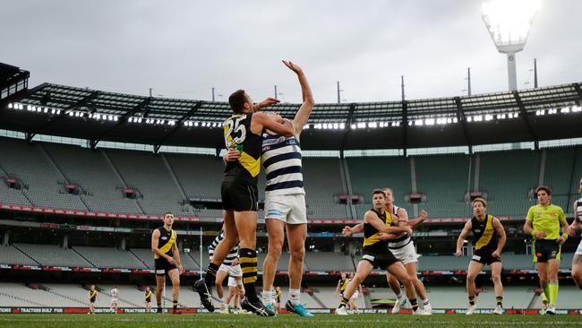 Cats coach Chris Scott said if the MCG was at reduced capacity, playing in Geelong was ‘as plain as the nose on your face’.