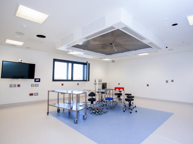 An operating theatre, complete with wide-screen TV ... all it needs are patients requiring surgery and the medics performing them.