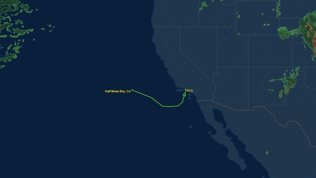 The Northrop Grumman MQ-4C Triton — also known as the AUS 1 — left a Californian Naval Air Station on Thursday. Picture: FlightAware