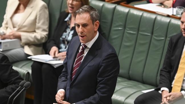 Jim Chalmers during Question Time at Parliament House in Canberra. Picture: Martin Ollman/NewsWire