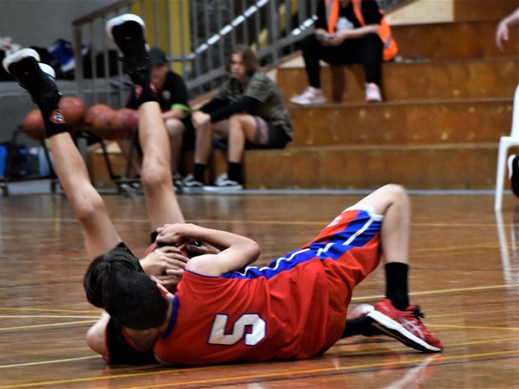 Action from the match between Byron Bay Red and Byron Bay Black in the North Coast Shield Under-14 Division One competition played at PCYC Grafton on Sunday, 20th September, 2020. Photos Bill North / The Daily Examiner