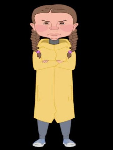 The caricature of Greta Thunberg set to appear in Please Explain.