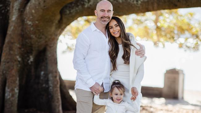 James Mawhinney, Brigette Panetta and their daughter Emerald. Picture: Supplied