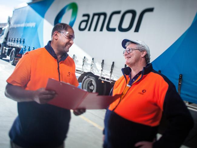 Workers at packaging giant Amcor.