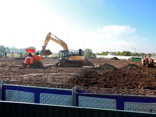 Construction work at the site for the school.