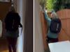 Moment woman confronts intruder in home