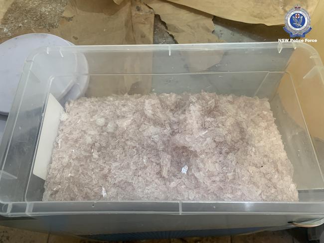 Police found 10kg of meth at the shed. Picture: NSW Police