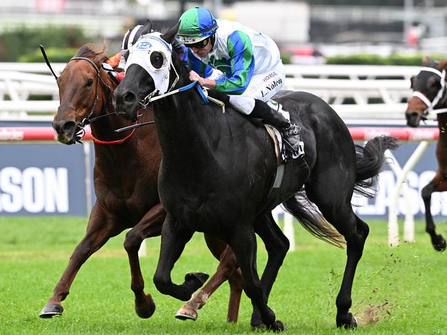 I Wish I Win exacts revenge on Bella Nipotina to win the Group 1 Kingsford Smith Cup for Luke Nolen. Picture: Grant Peters - Trackside Photography.